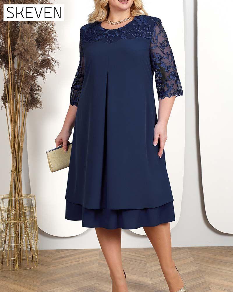 Casual Loose Embroidered Chiffon Dress