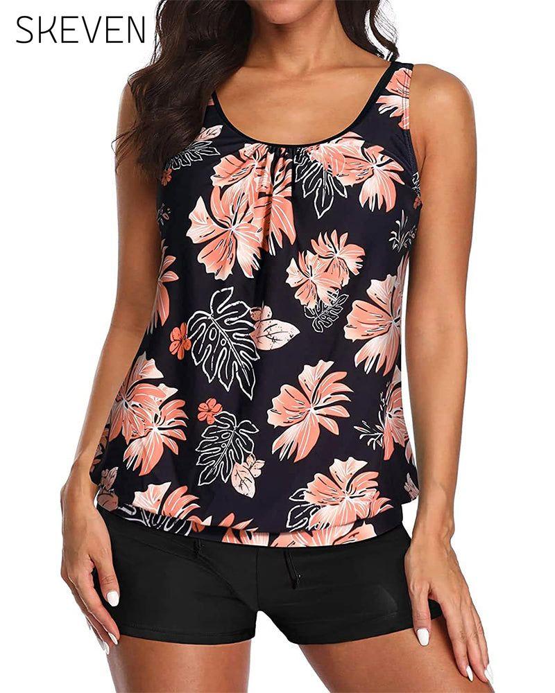 Slim-Fit-Tankini mit Boxershorts-Print