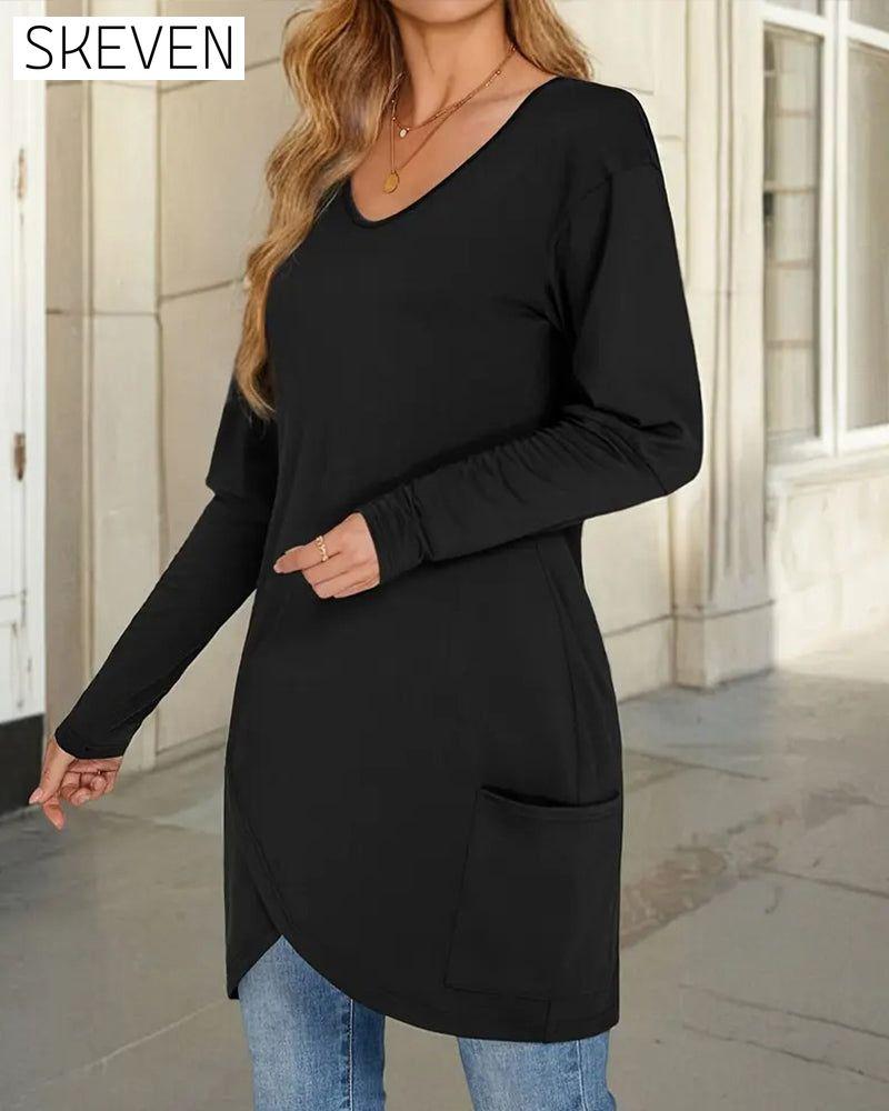 V-Neck Loose Casual Top