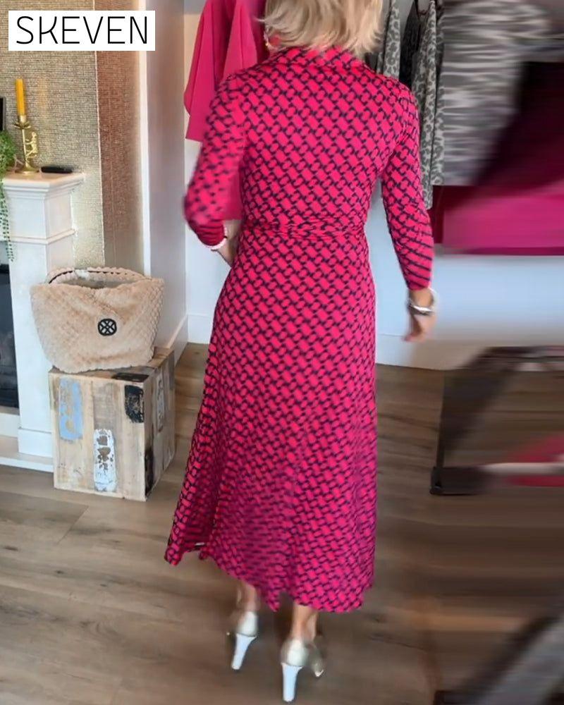 Elegant V Neck Maxi Dress