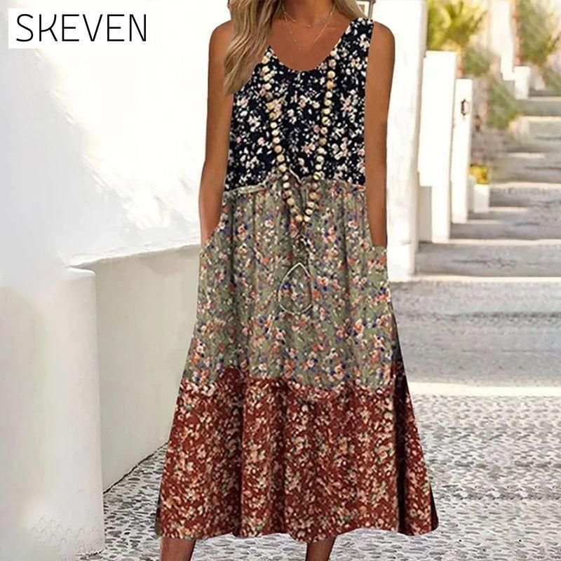 Vintage Patchwork Floral Dress best Best Sellings casual dresses clothes Plus Size Sale short dresses Topseller