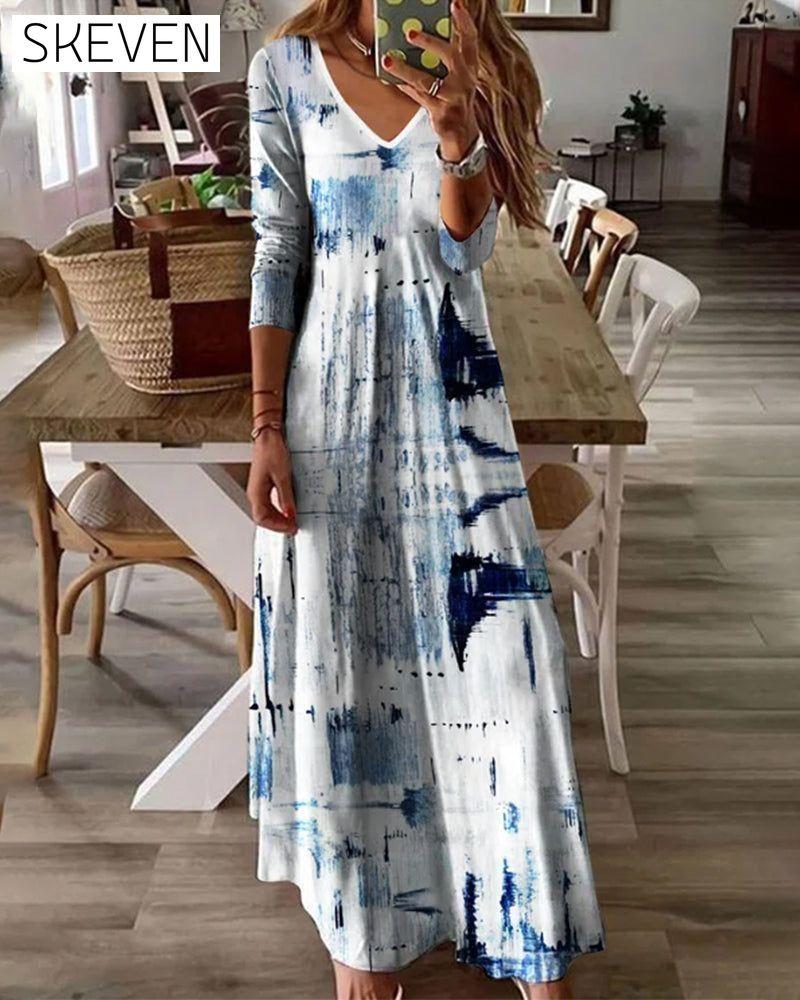 Gradient print maxi dress Blue 23BF Casual Dresses Clothes Dresses SALE Spring Summer
