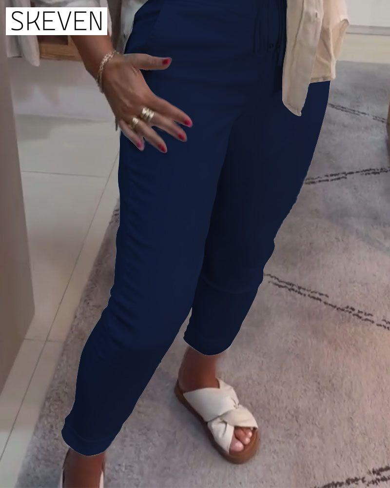 Drawstring Casual Pencil Pants