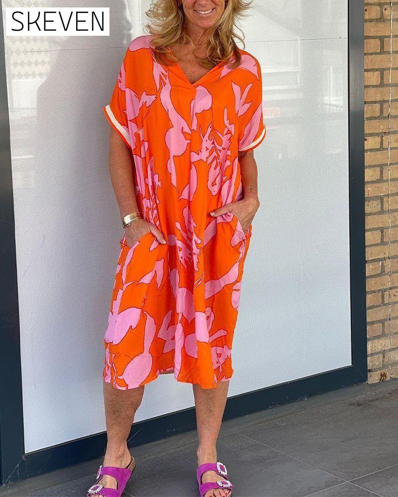 Casual loose printed dress 23BF Casual Dresses Clothes Dresses Spring Summer