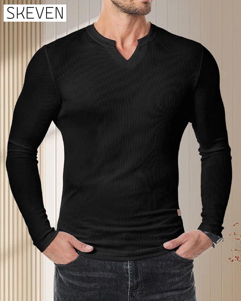 Slim-Fit-Muskelshirt mit V-Ausschnitt für Herren