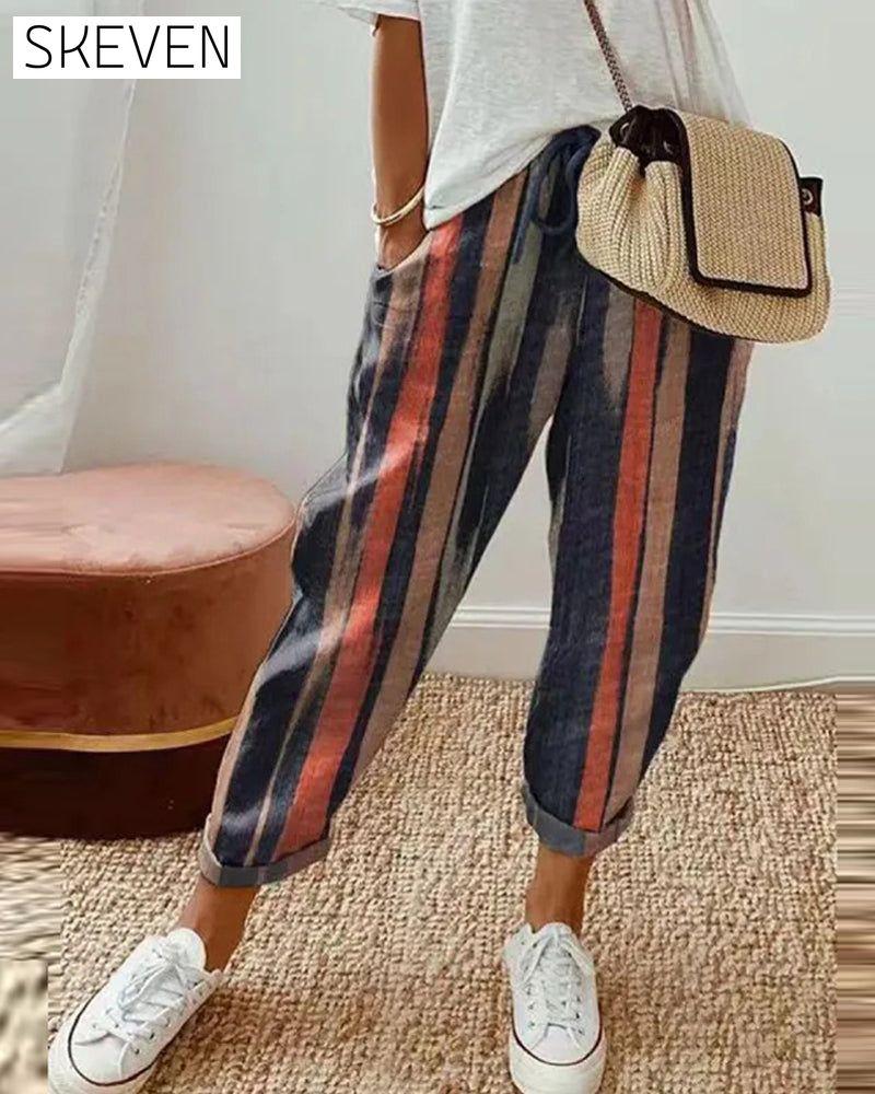 Freizeithose aus Baumwollleinen für Damen