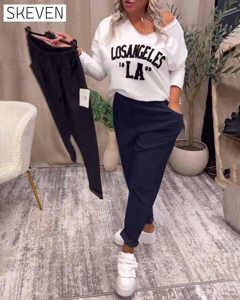 Casual solid color pocket pants