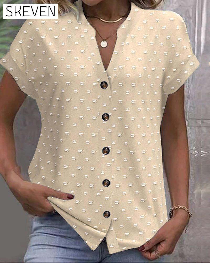Blue Drop Shoulder Blouse