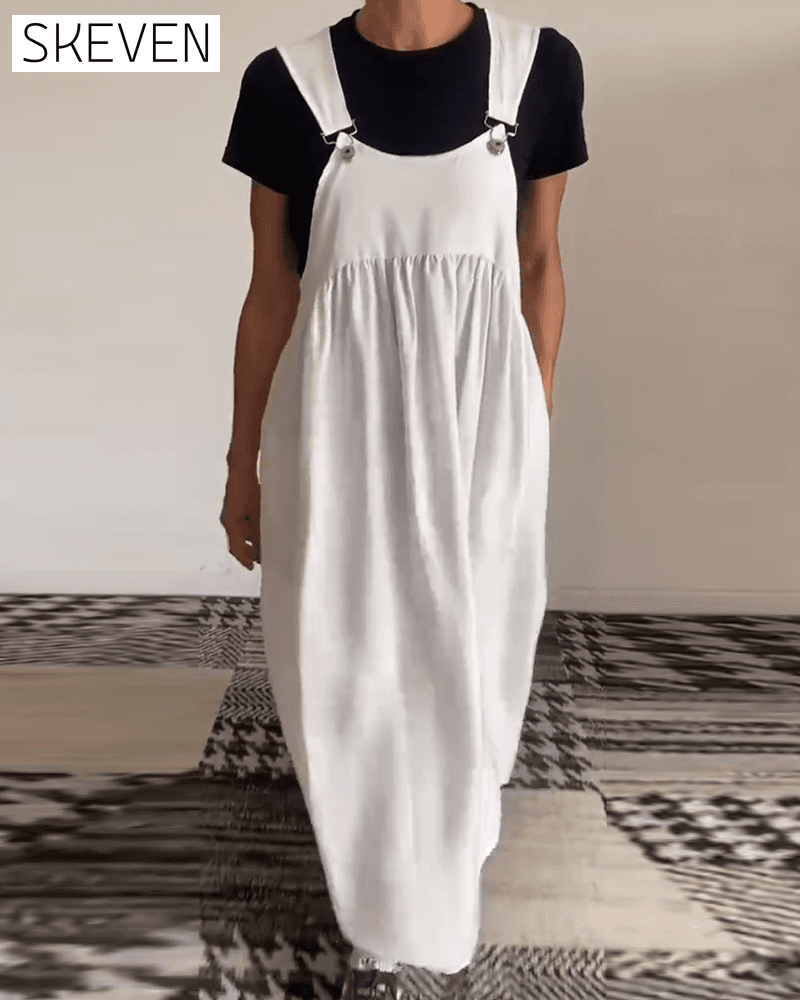 Lässiges einfarbiges Trägerkleid
