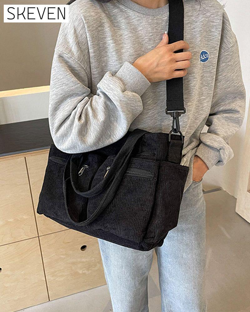 Cordtasche in Unifarbe