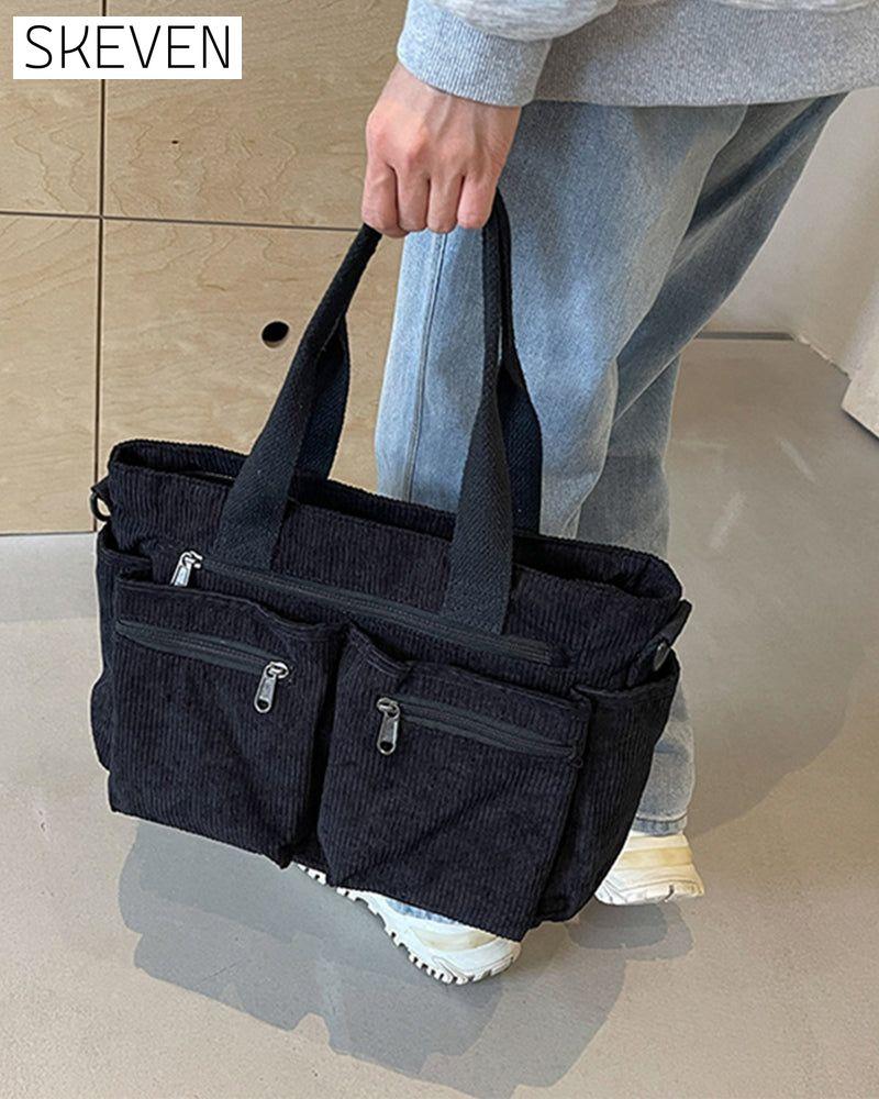 Cordtasche in Unifarbe