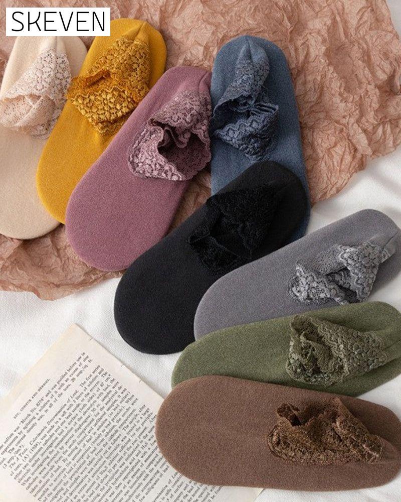 Chaussettes chaudes en dentelle tendance