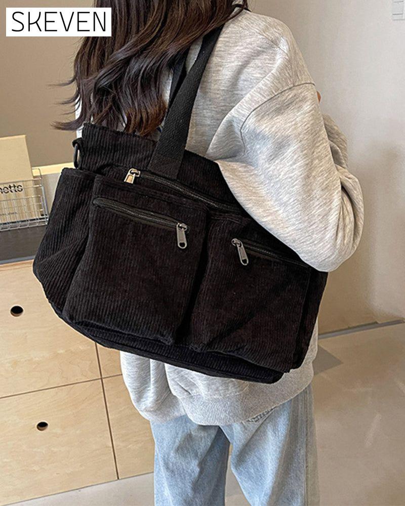 Cordtasche in Unifarbe
