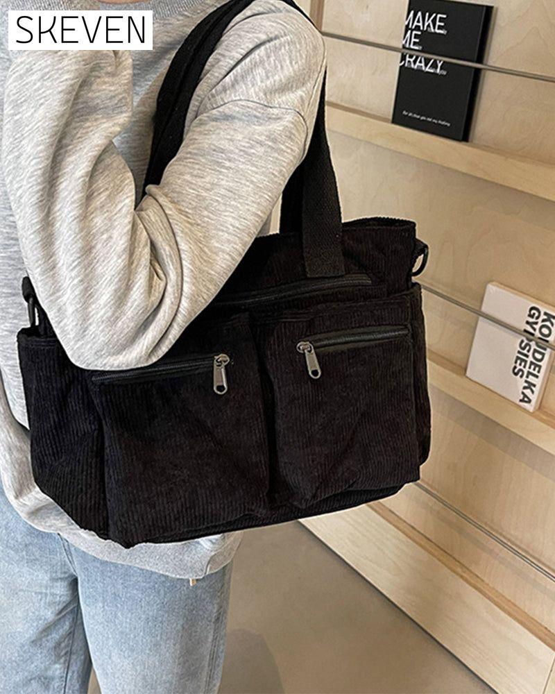 Cordtasche in Unifarbe