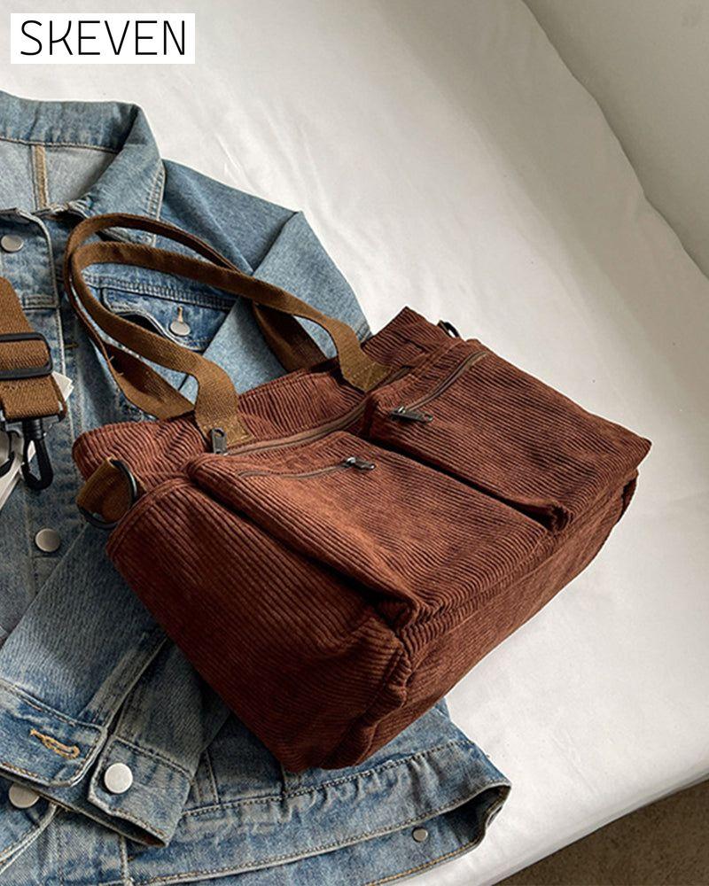 Cordtasche in Unifarbe