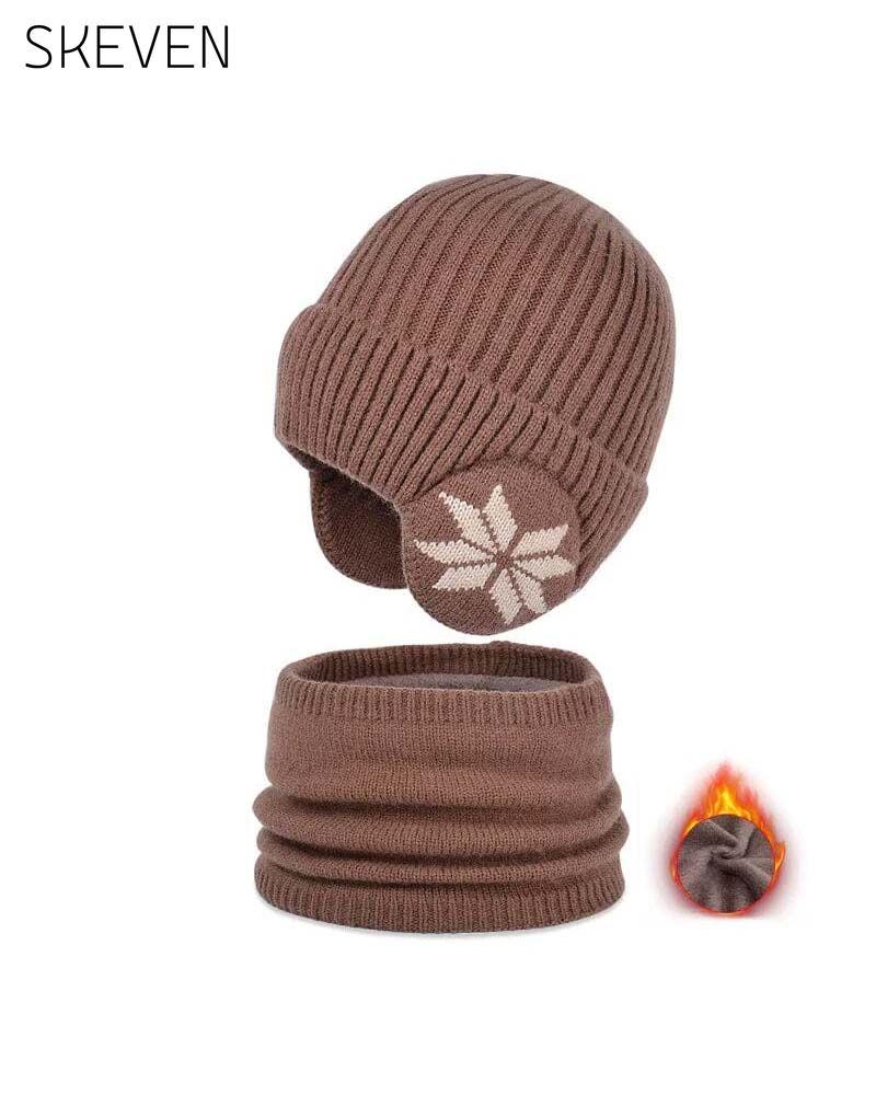 Winter beanie hat scarf sets warm knit hat