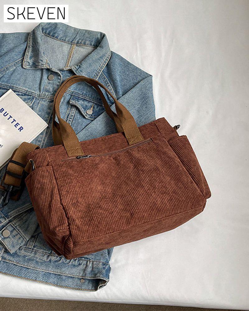 Cordtasche in Unifarbe