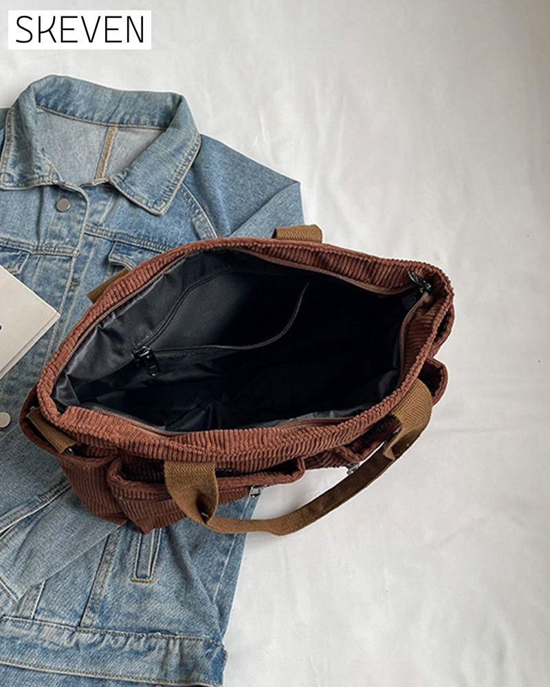 Cordtasche in Unifarbe