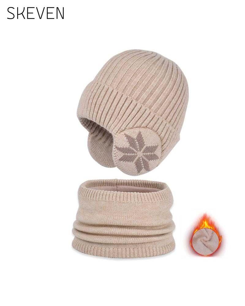 Winter beanie hat scarf sets warm knit hat