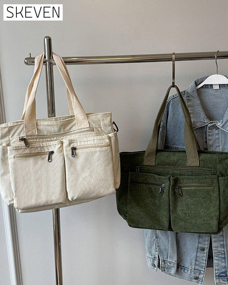 Cordtasche in Unifarbe
