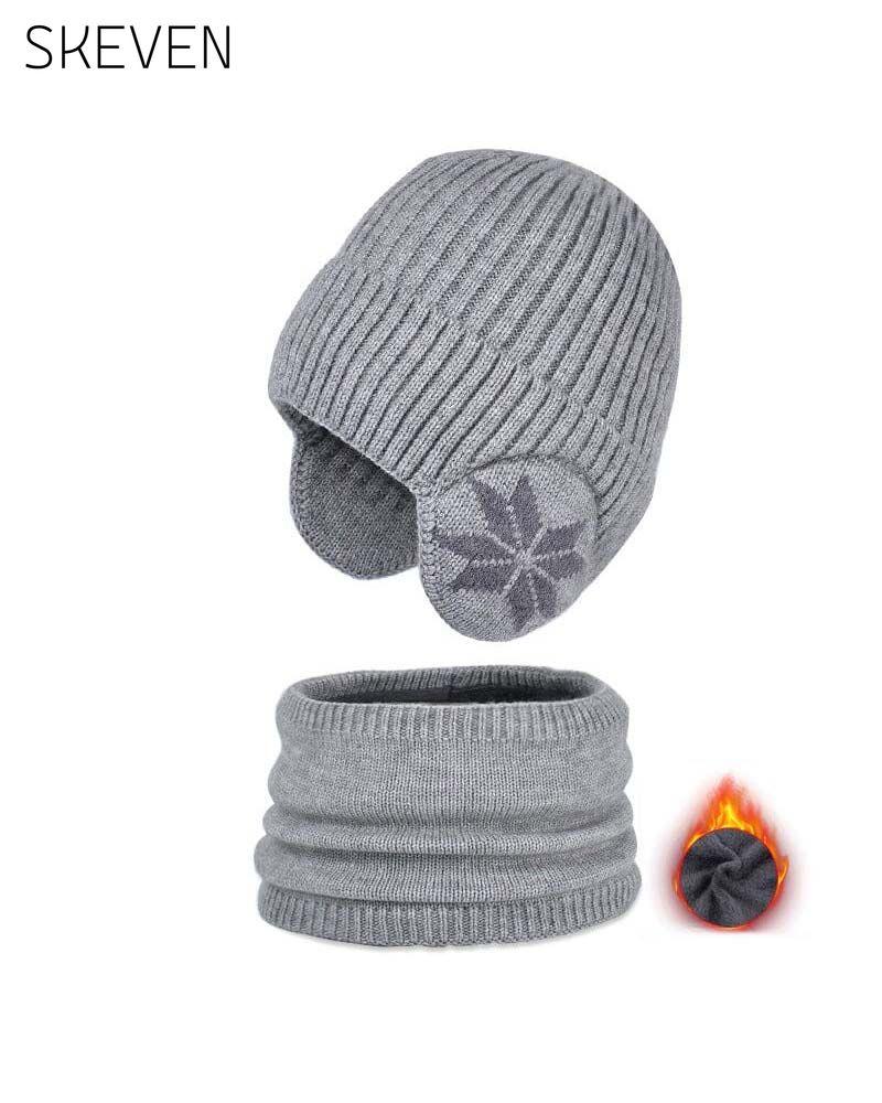 Winter beanie hat scarf sets warm knit hat