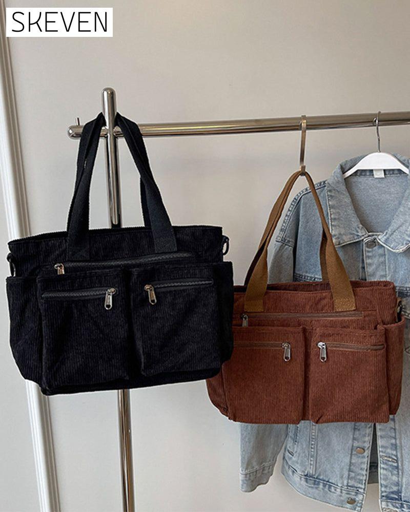 Cordtasche in Unifarbe