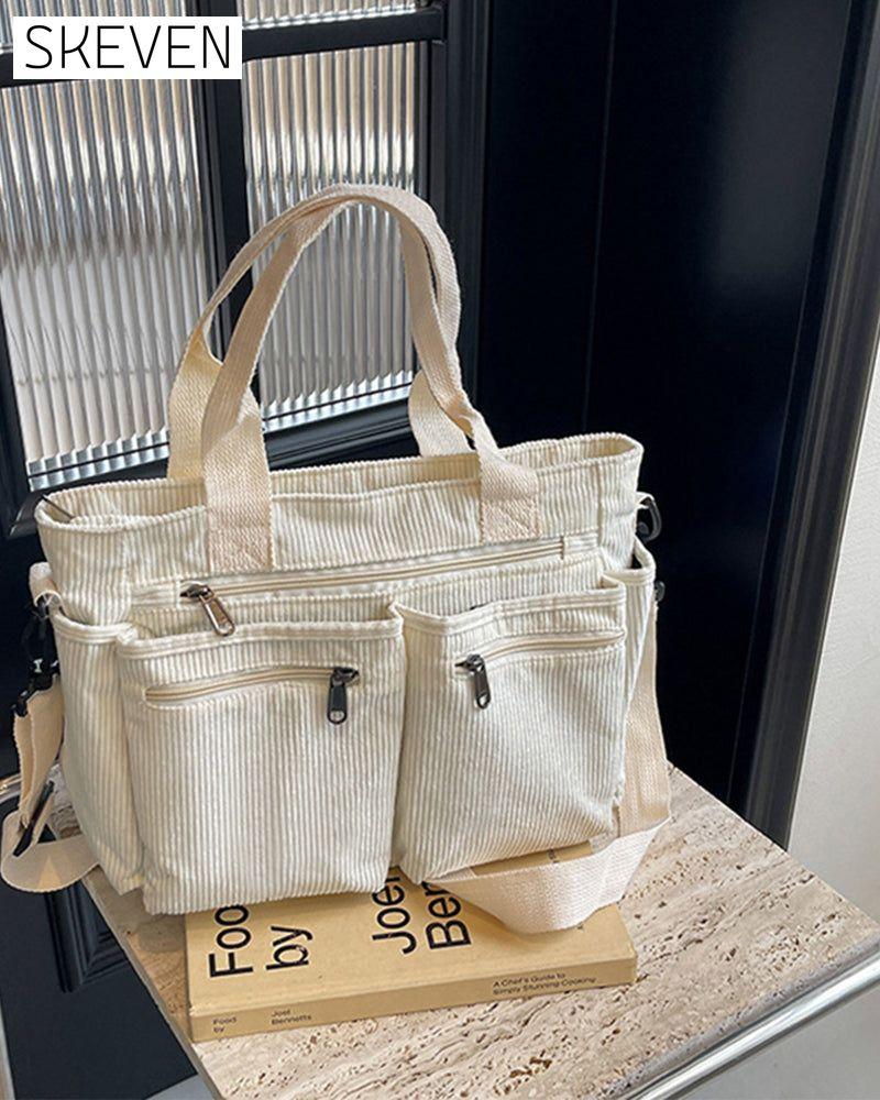 Cordtasche in Unifarbe