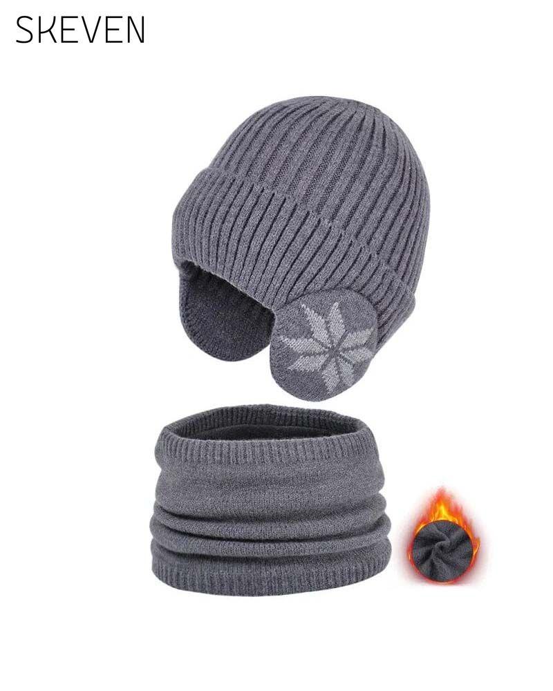Winter beanie hat scarf sets warm knit hat
