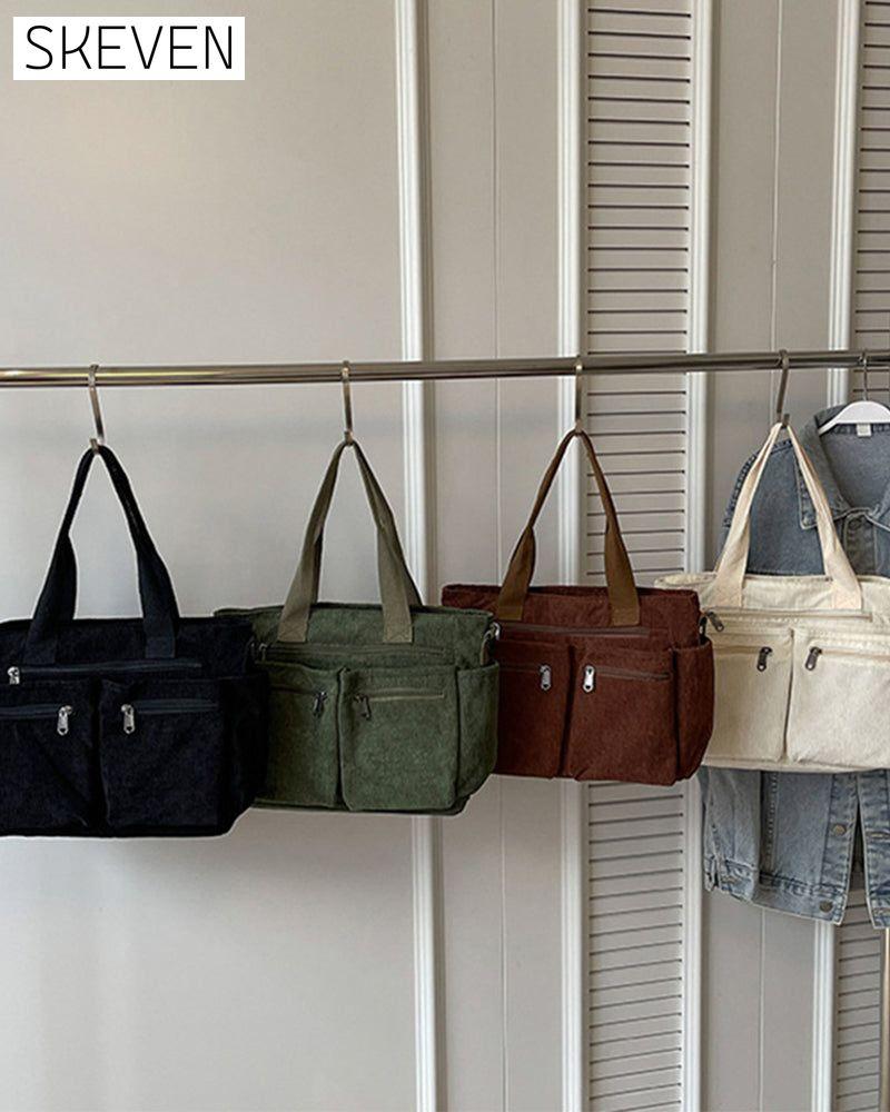 Cordtasche in Unifarbe