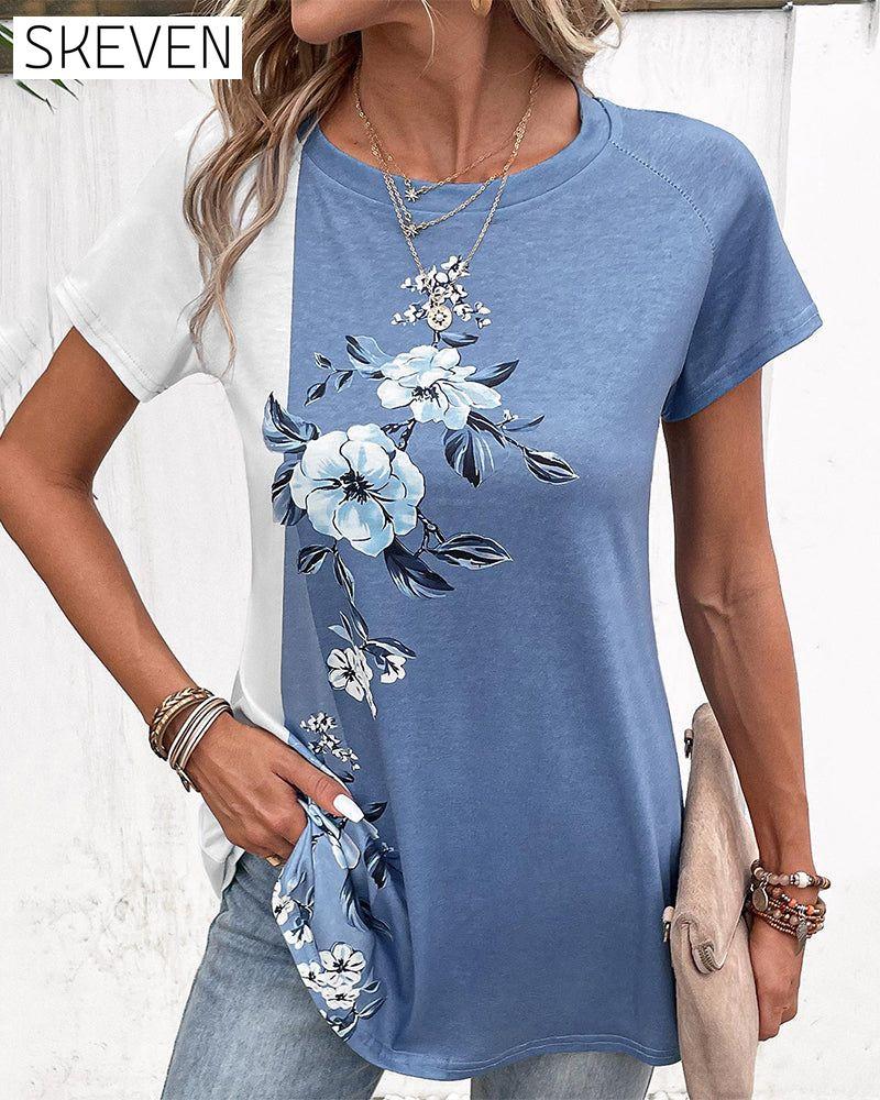 Patchwork floral print t-shirt