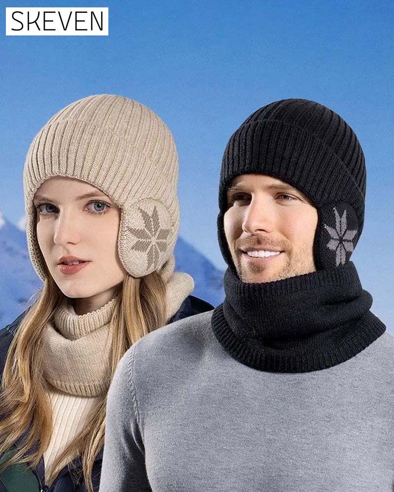 Winter beanie hat scarf sets warm knit hat