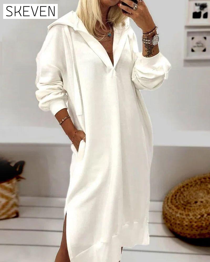 Solid color hoodie dress 2022 f/w 23BF casual dresses Clothes Dresses