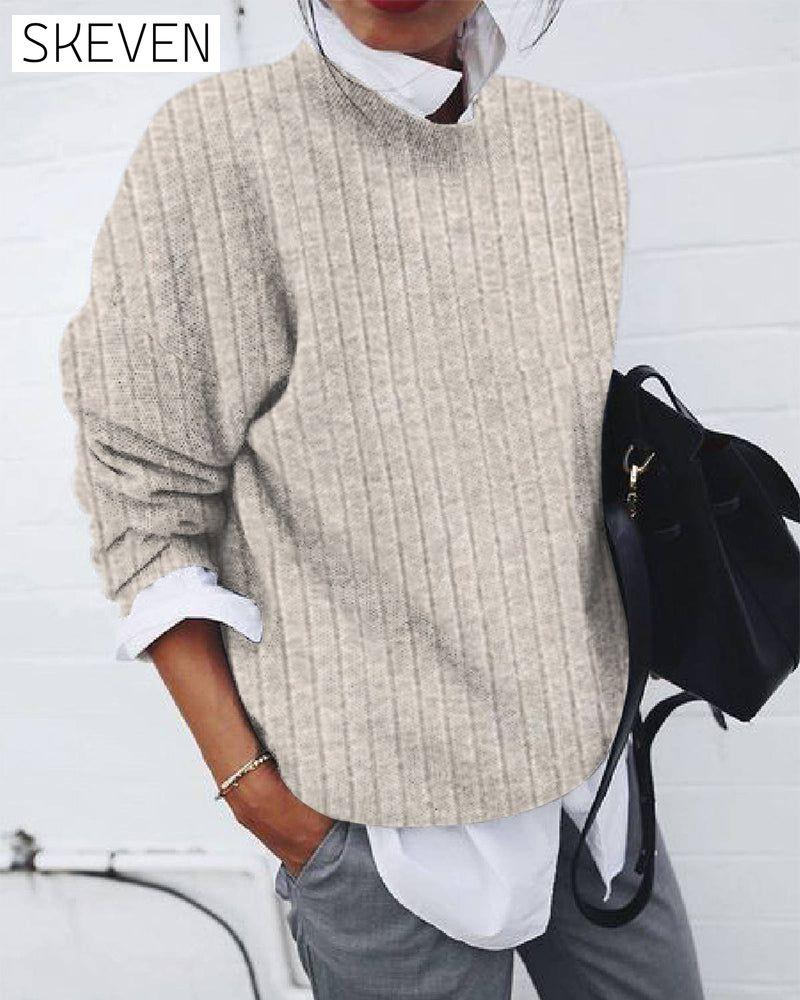 Einfarbige, lässige Langarmshirts