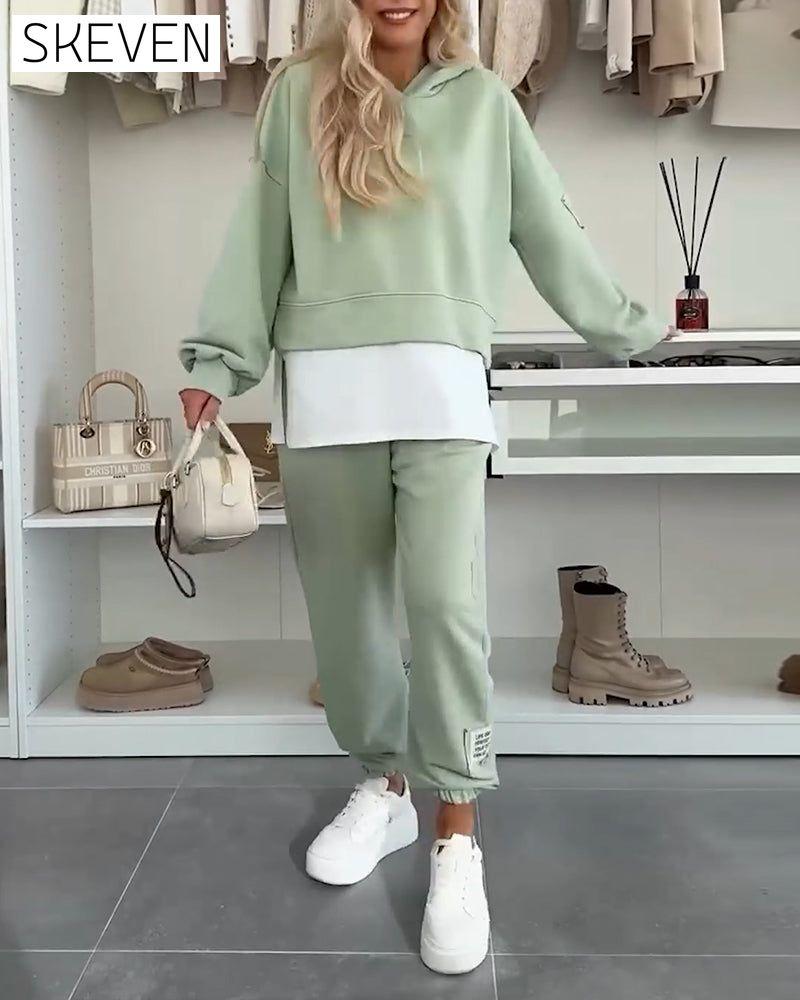 Ensemble décontracté sweat-shirt à capuche et pantalon
