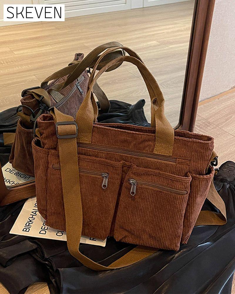Cordtasche in Unifarbe