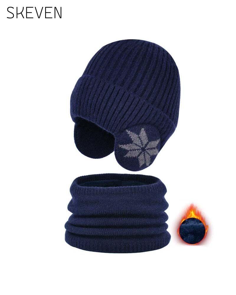 Winter beanie hat scarf sets warm knit hat