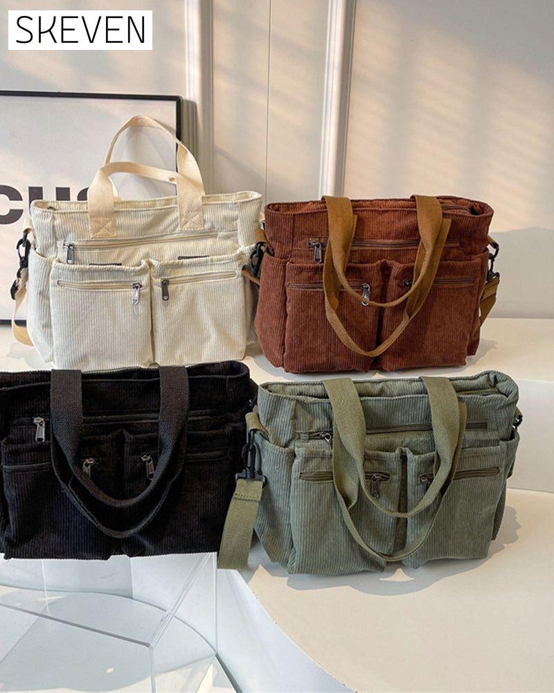 Cordtasche in Unifarbe