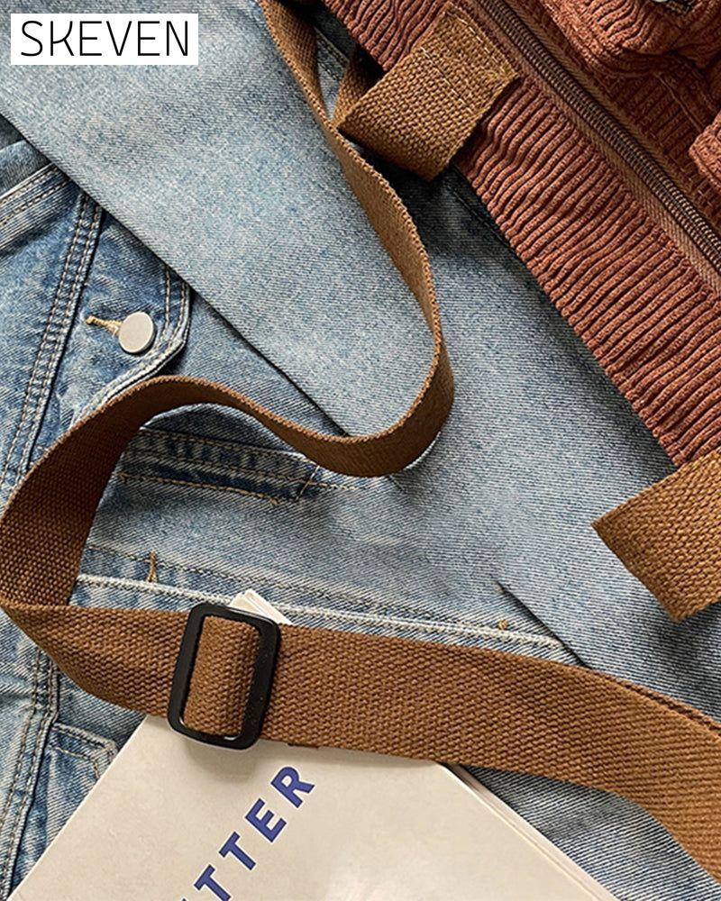 Cordtasche in Unifarbe