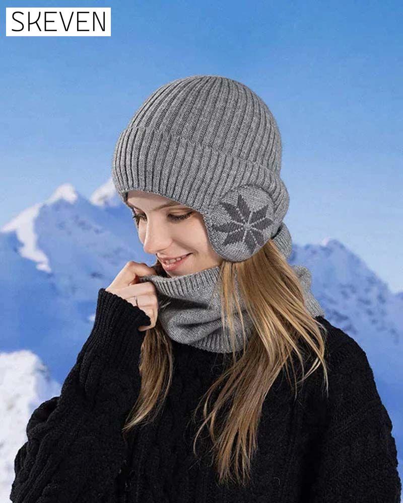Winter beanie hat scarf sets warm knit hat