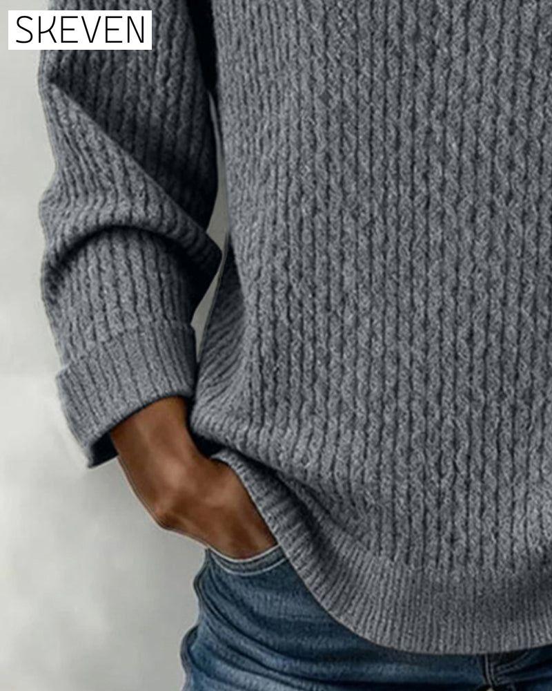 Lässiges, langärmeliges Sweatshirt in Unifarbe
