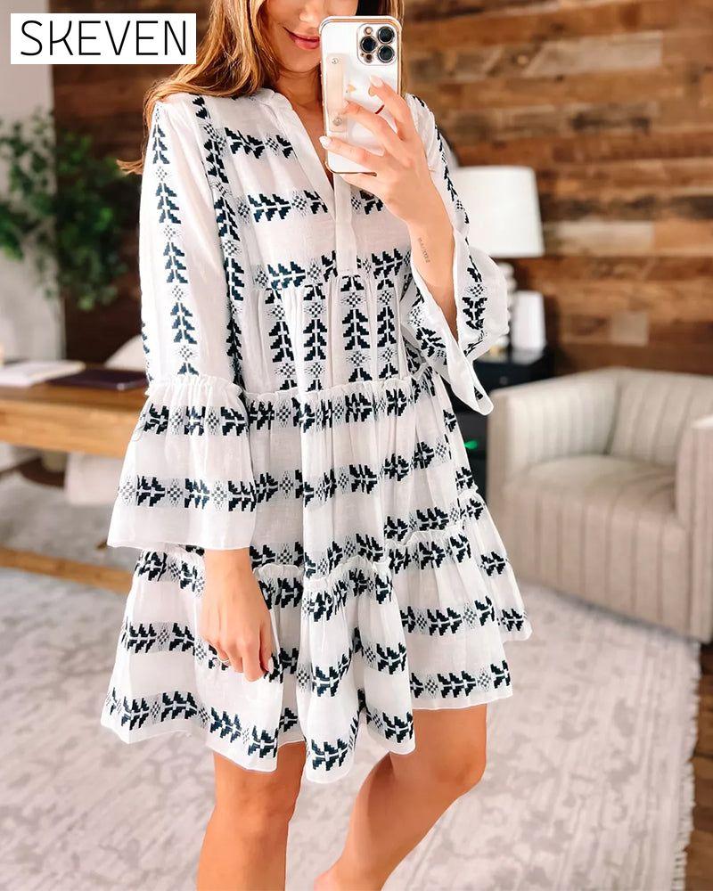 Fashion print elegant short dress