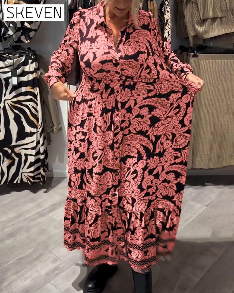 Robe à revers imprimé