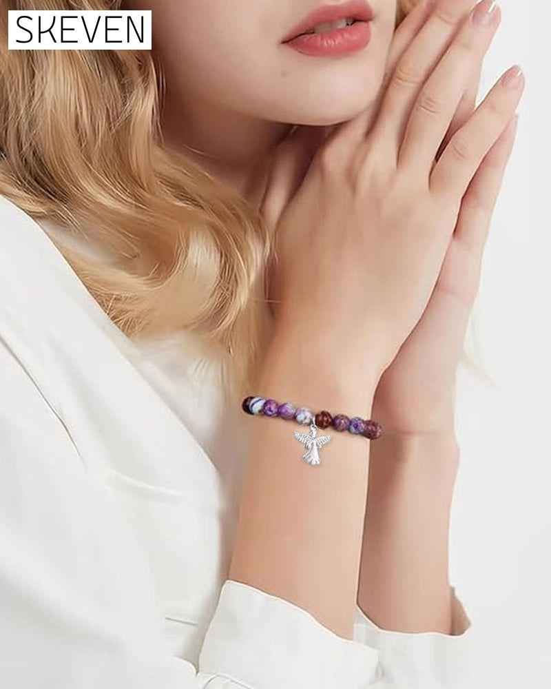 Angel wings healing crystal bracelet