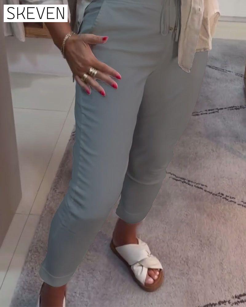 Drawstring Casual Pencil Pants