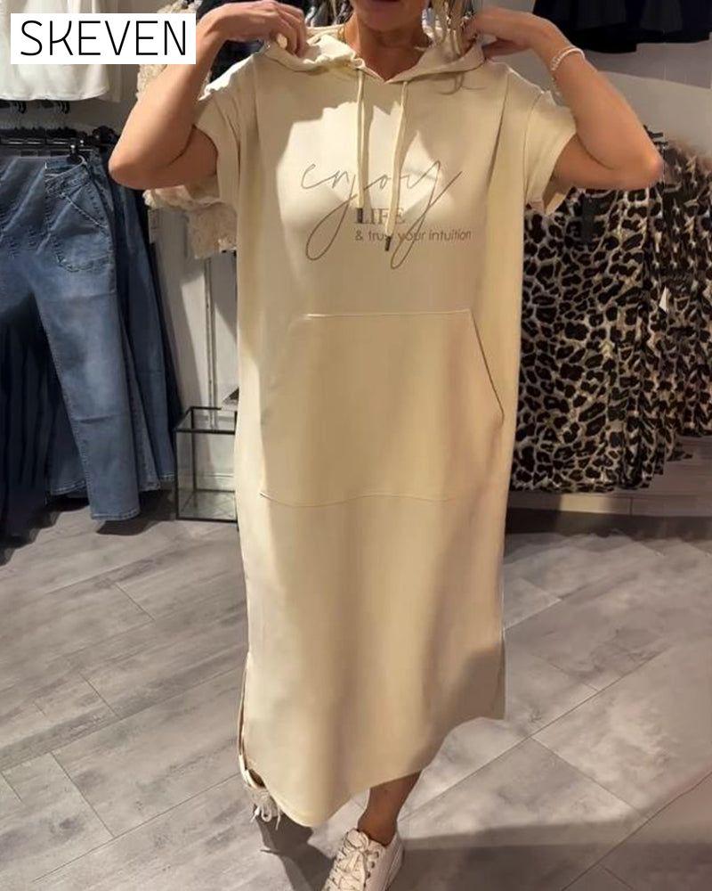 Hooded Casual Drawstring Dress