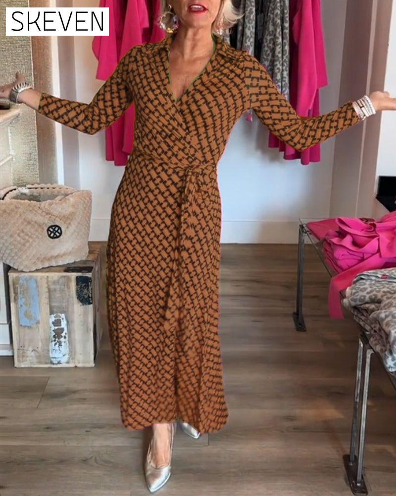Elegant V Neck Maxi Dress