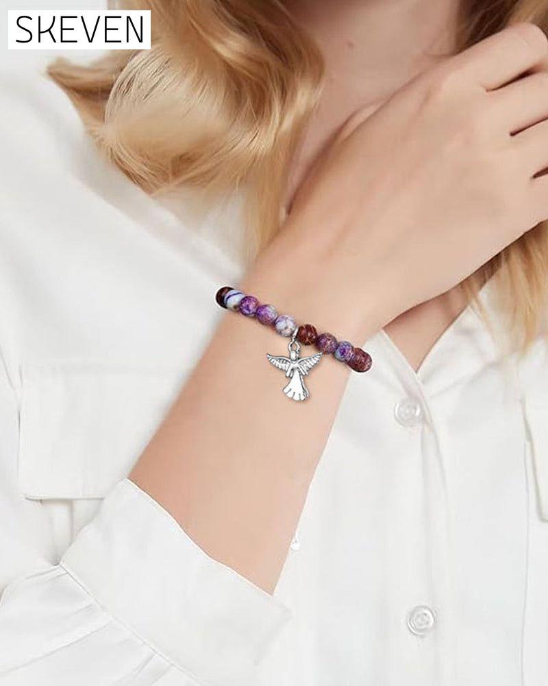 Angel wings healing crystal bracelet