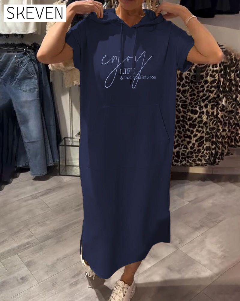 Hooded Casual Drawstring Dress