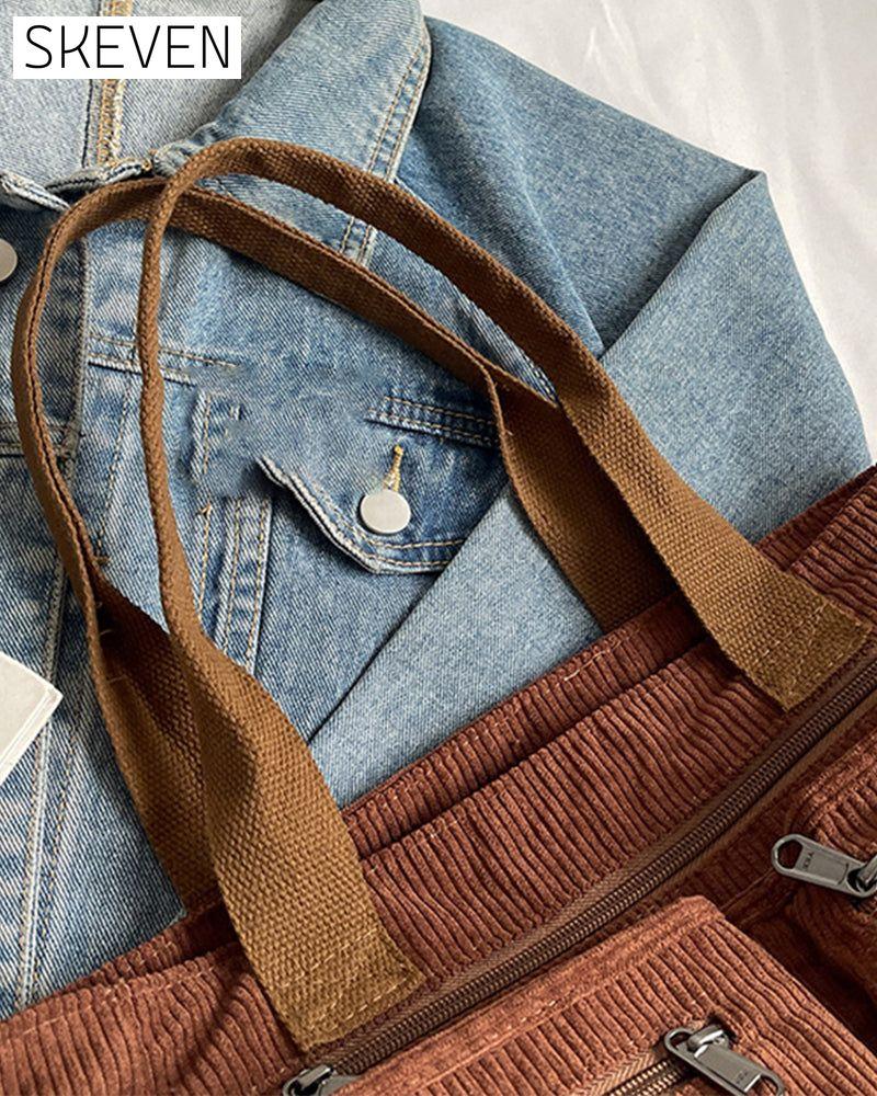 Cordtasche in Unifarbe