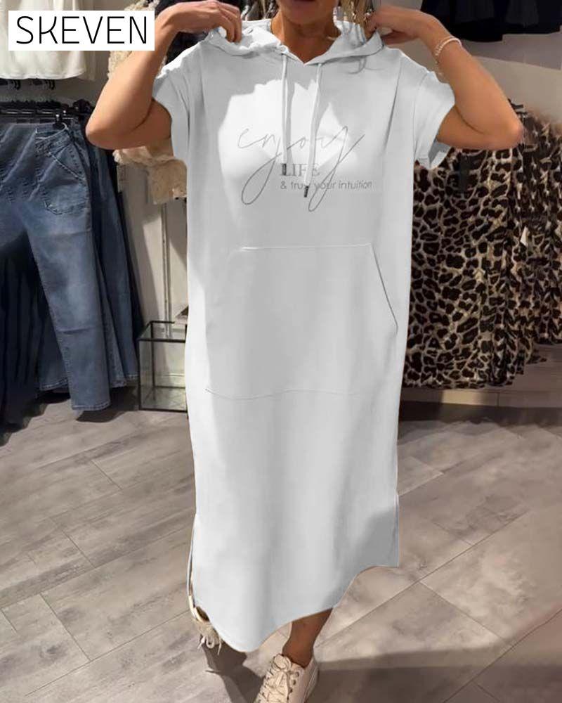 Hooded Casual Drawstring Dress
